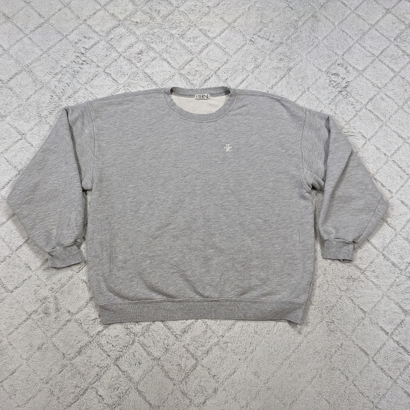 Eterne Sweatshirt Women's L Gray Heather Oversized Crewneck French Terry - Picture 1 of 9